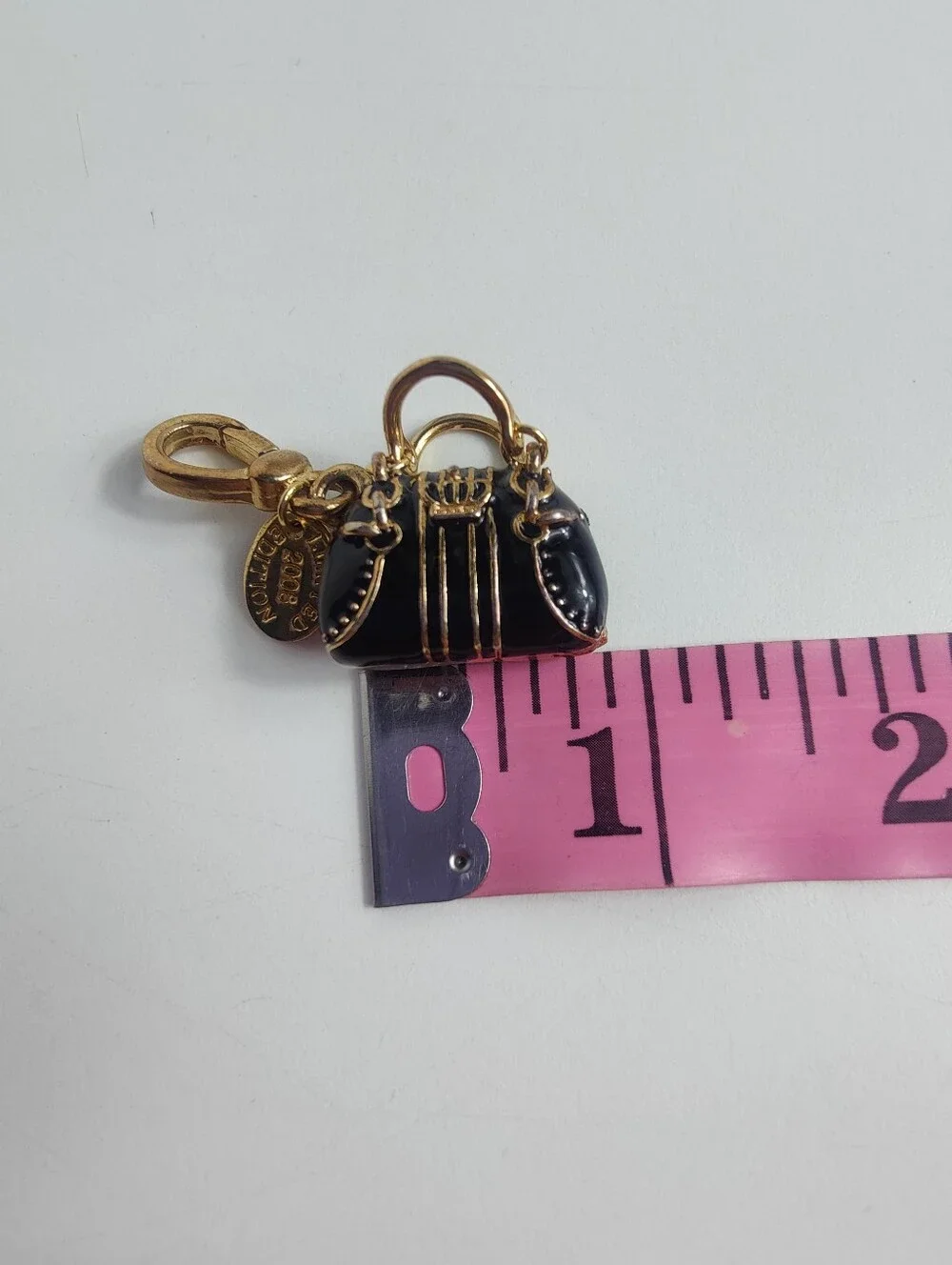 Vintage Neiman Marcus Limited Edition Miniature Purse Charm Black Enamel Gold